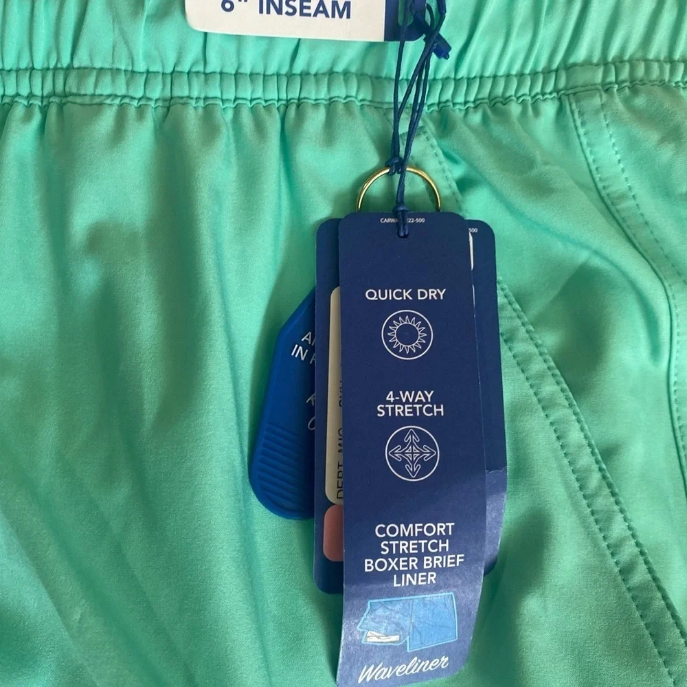 Caribbean Blue Swim Trunks Lightweight Elastic Waist 4XB